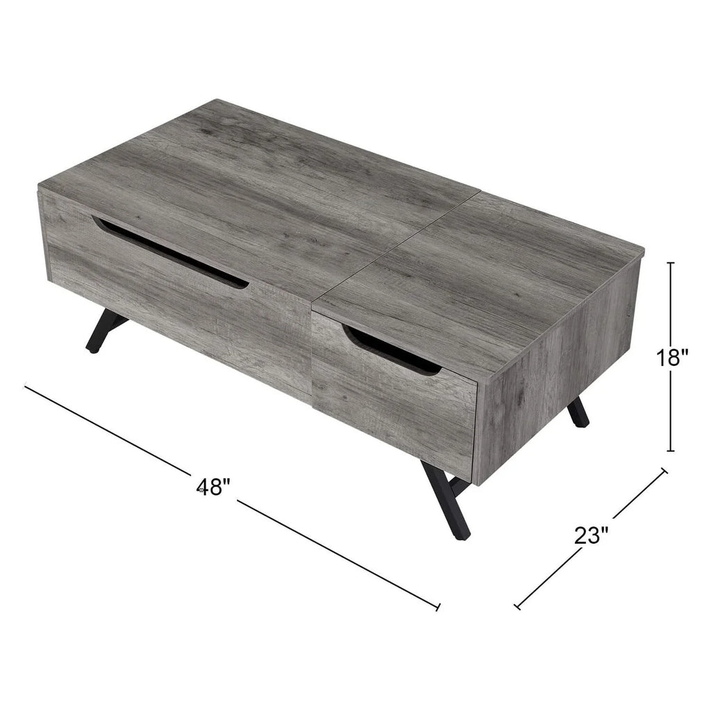 Gray Oak Coffee Table with Lift Top K18247
