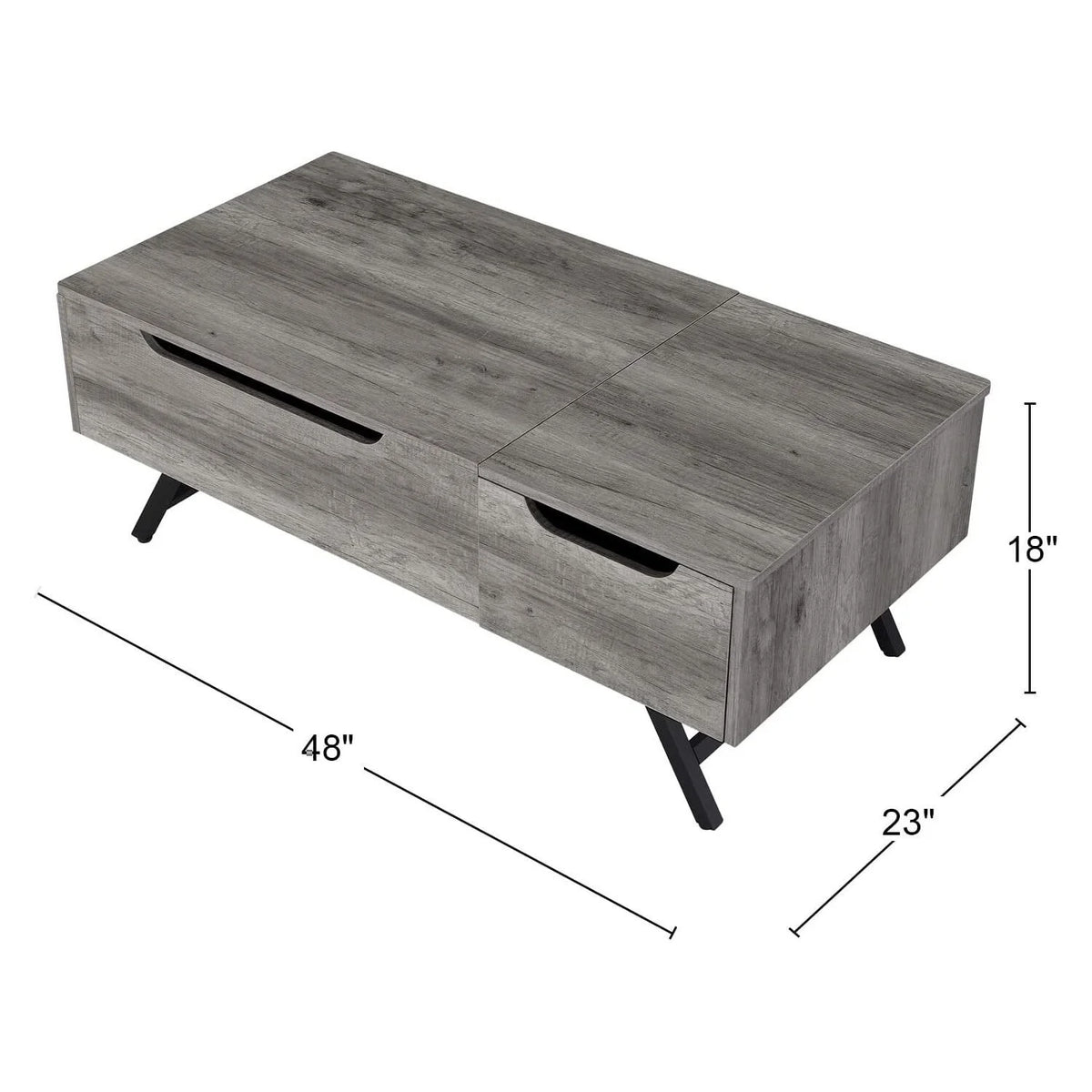 Gray Oak Coffee Table with Lift Top K18247