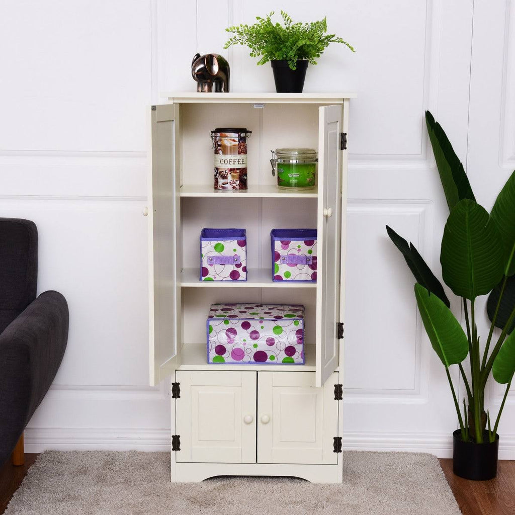 White Adjustable Shelves Storage Cabinet Q8471