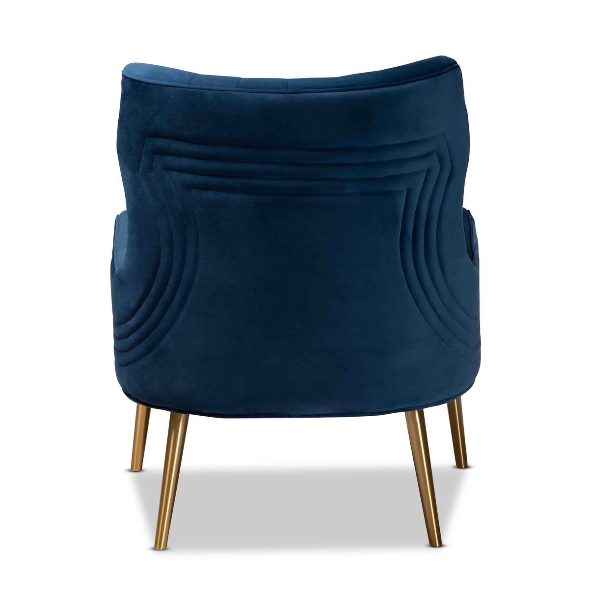 Navy Blue and Gold Wingback Chair L13192