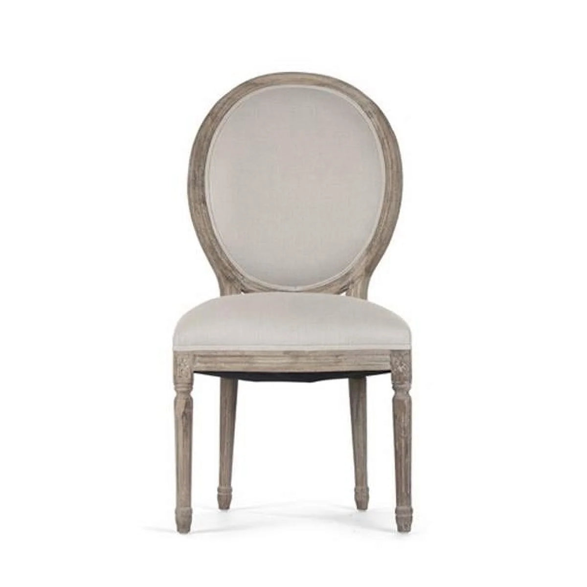 Limed Grey Oak Side Chair Natural Linen K336