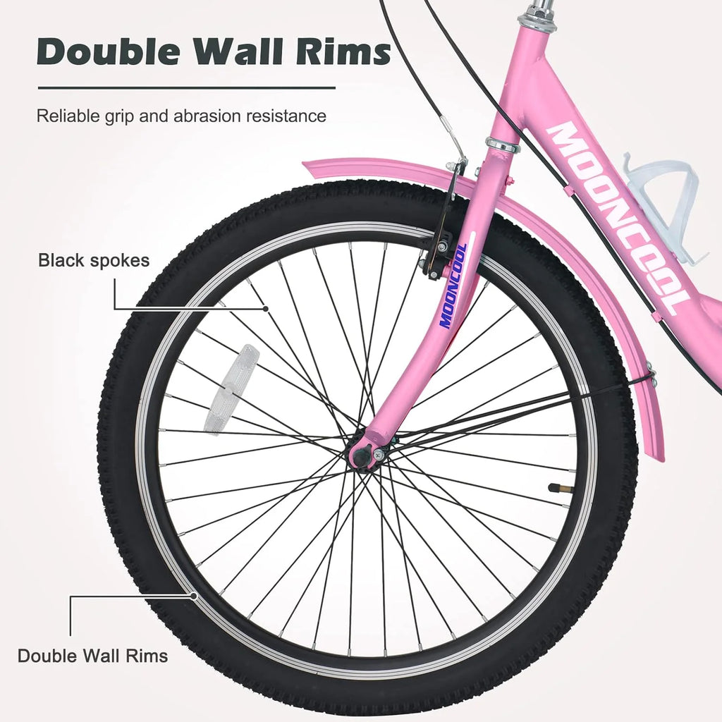 Adult Tricycle 24 inch 7 Speed 3 Wheel Bike with Large Size Basket E998