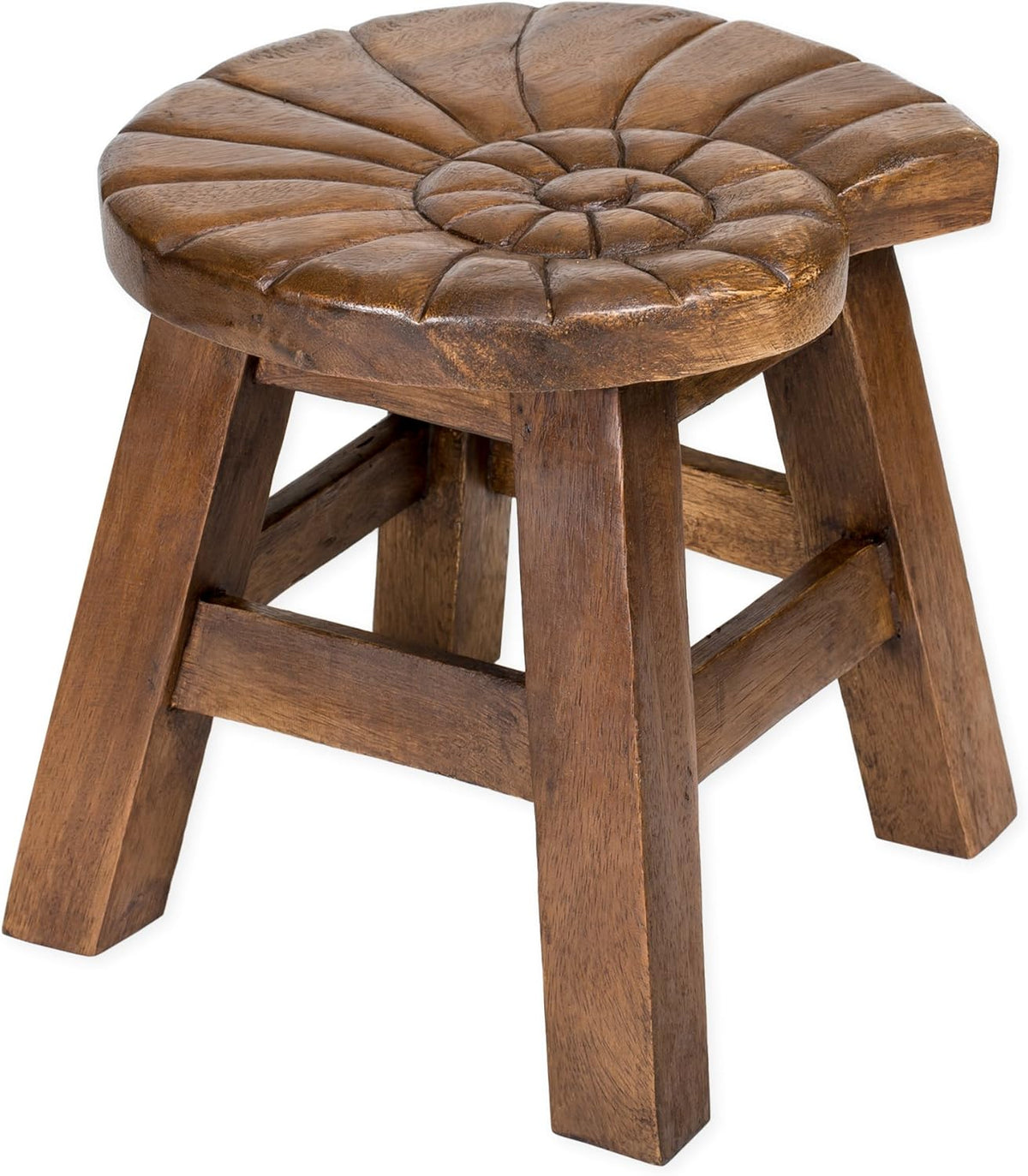 Hand Carved Acacia Hardwood Decorative Stool P786