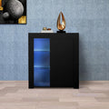 White 3 Door Sideboard Buffet Storage Cabinet with LED Light C252