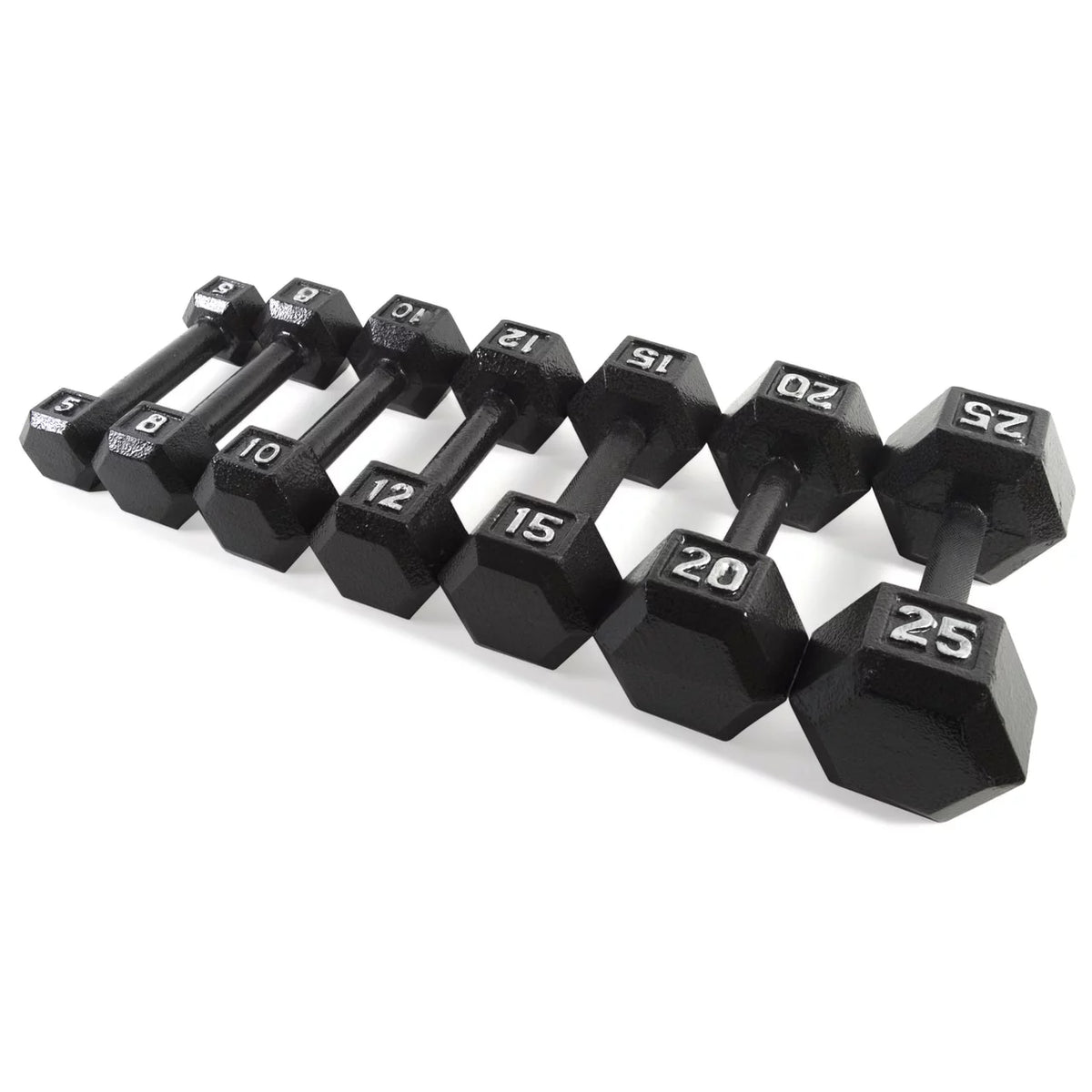 CAP CAST IRON HEX DUMBBELL, BLACK, Single L366