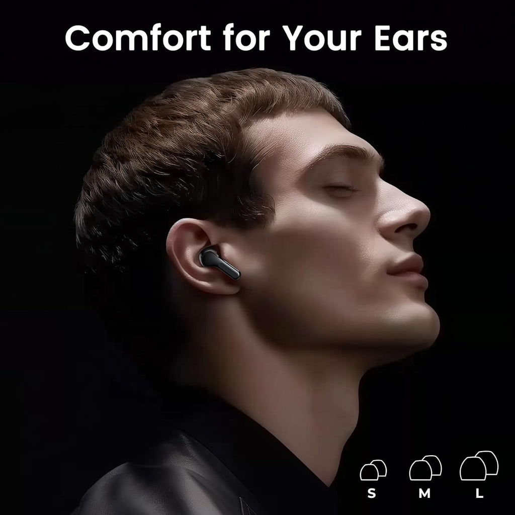 Black Wireless Earbuds with Mic Y34042