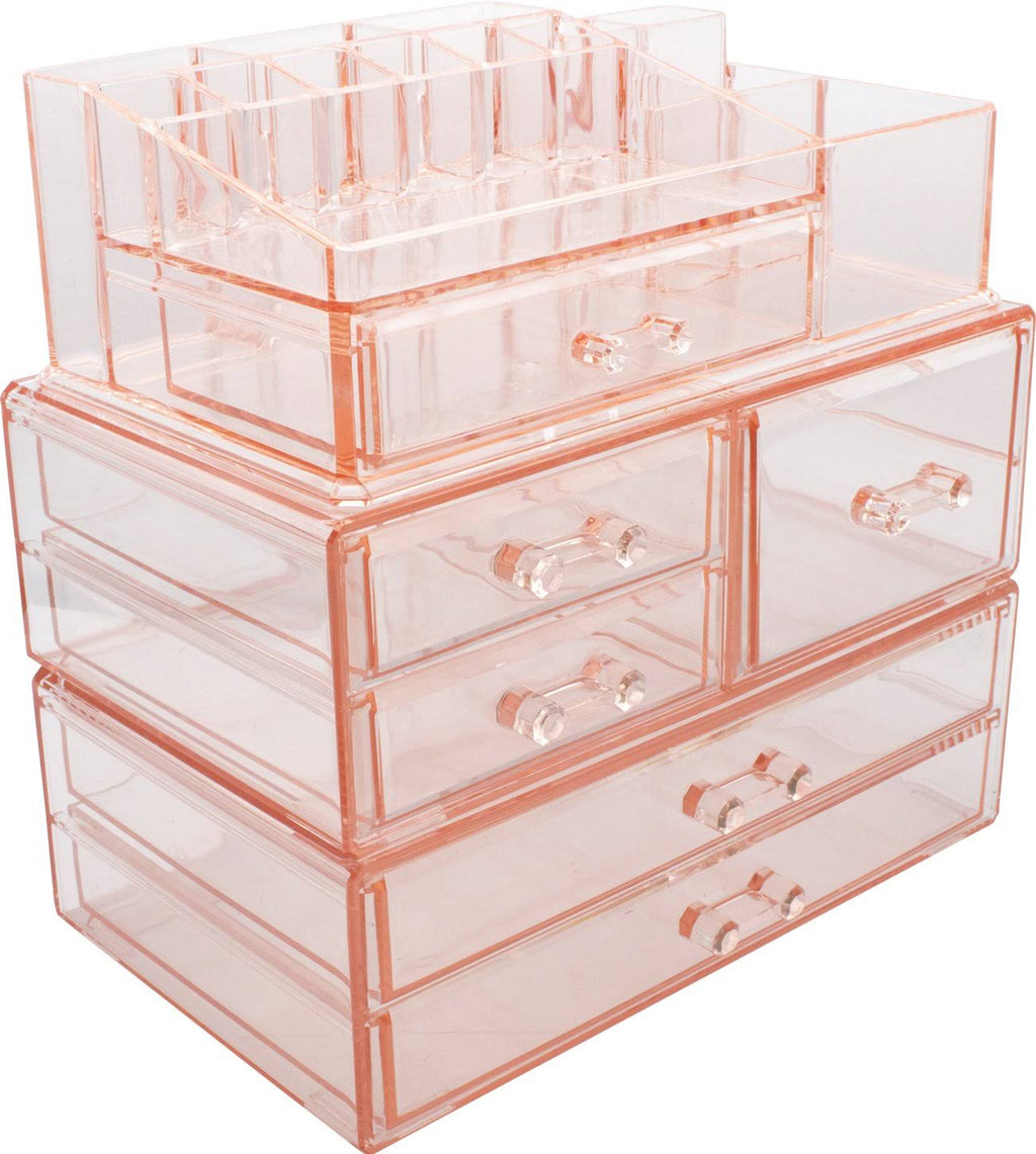 Makeup Storage Case Set Large Display Pink N1931