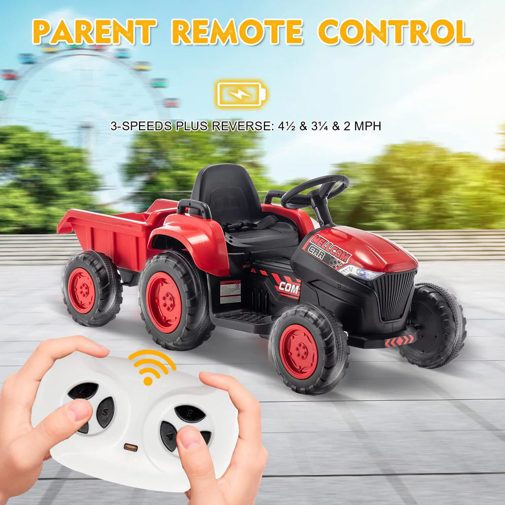 12V Battery Powered Kids Ride on Tractor with Remote Control S713802