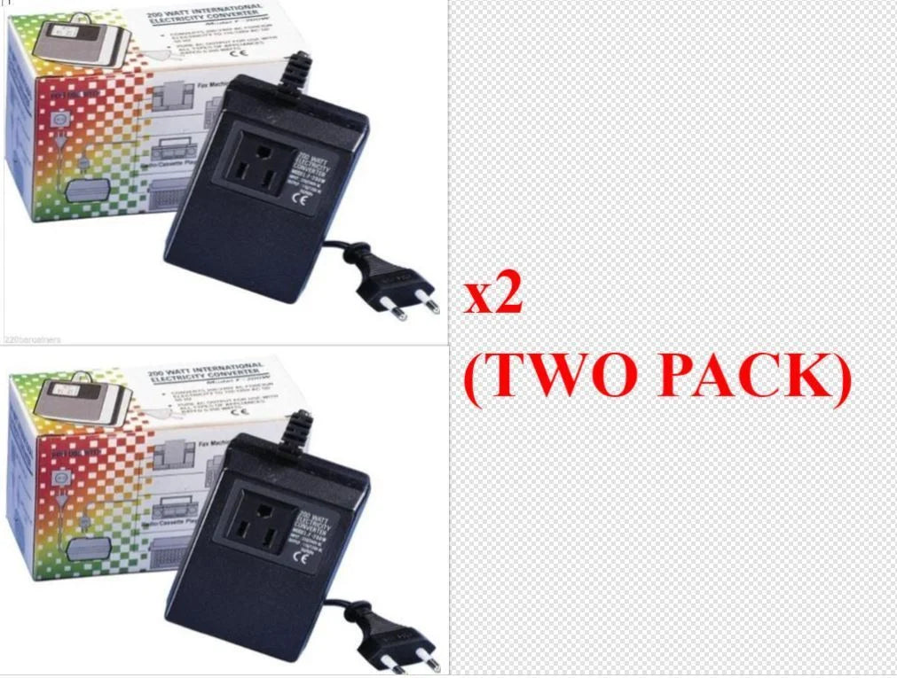 2-PACK 200 Watt Power Voltage Converter Transformer 220v to 110v Step Down R79318