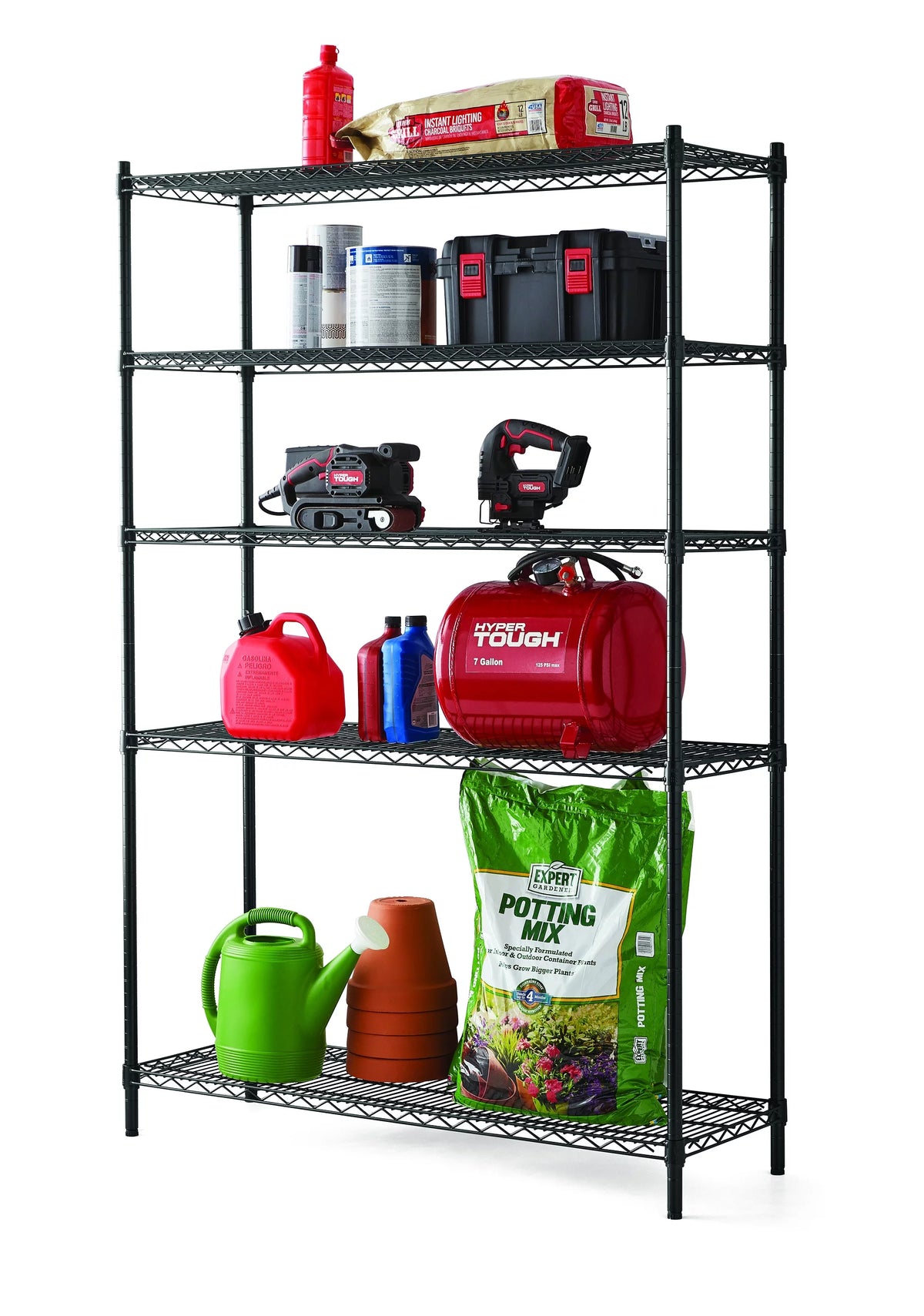 Black 5-Tier Wire Shelf I5120