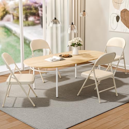 6 Pack Gray Folding Chairs with Padded Cushion and Steel Frame W552