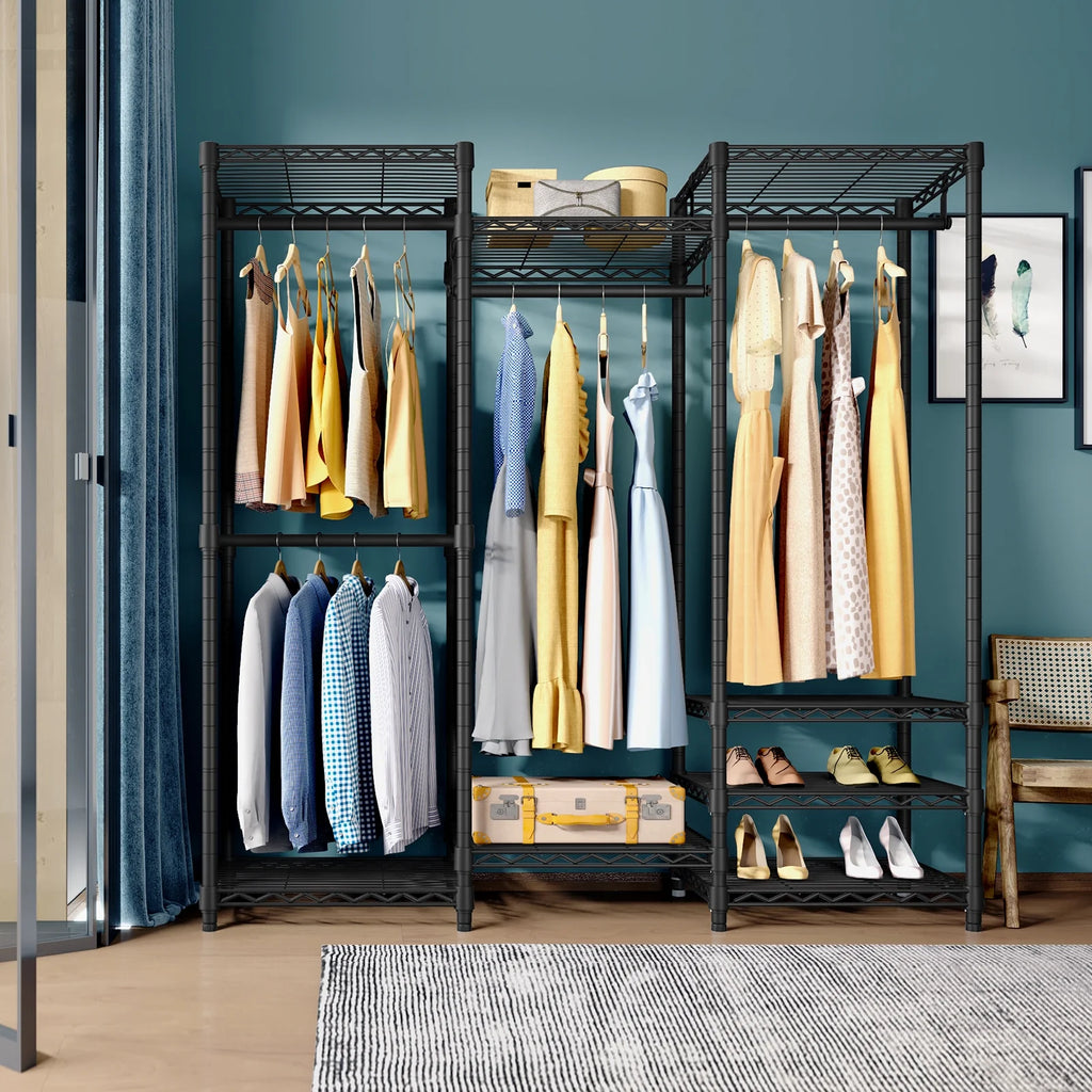 Portable Closet Wardrobe Heavy Duty Metal Clothing Rack U8048