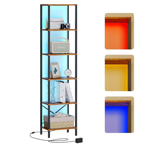 Black 6-Tier Steel Frame Bookshelf O62375