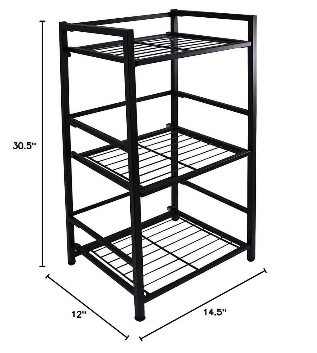 Black 3 Shelves Metal Bookcase E543