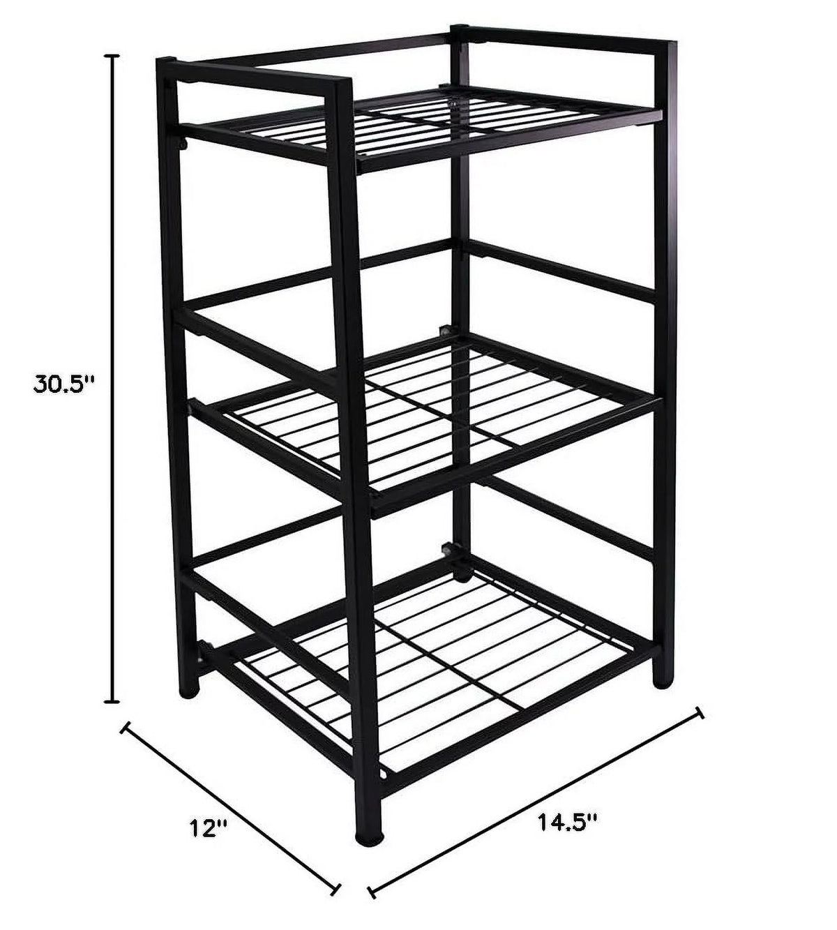 Black 3 Shelves Metal Bookcase E543