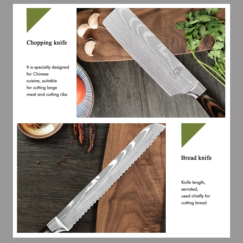 14 Pc German Stainless Steel Kitchen Knife Set U637