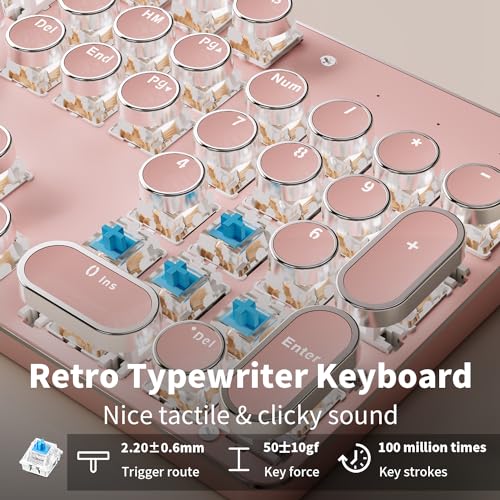 Pink Wireless Mechanical Keyboard with White Backlit I486248