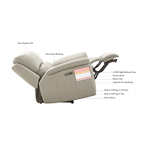 Vanilla Top Grain Leather Power Recline Sofa O622