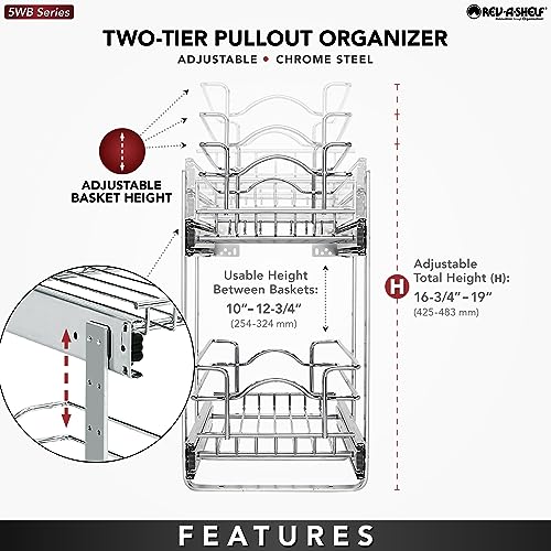 Steel Wire 2 Tier Pull Out Cabinet Organizer W6529