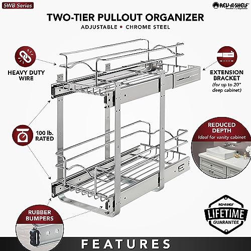 Steel Wire 2 Tier Pull Out Cabinet Organizer W6529