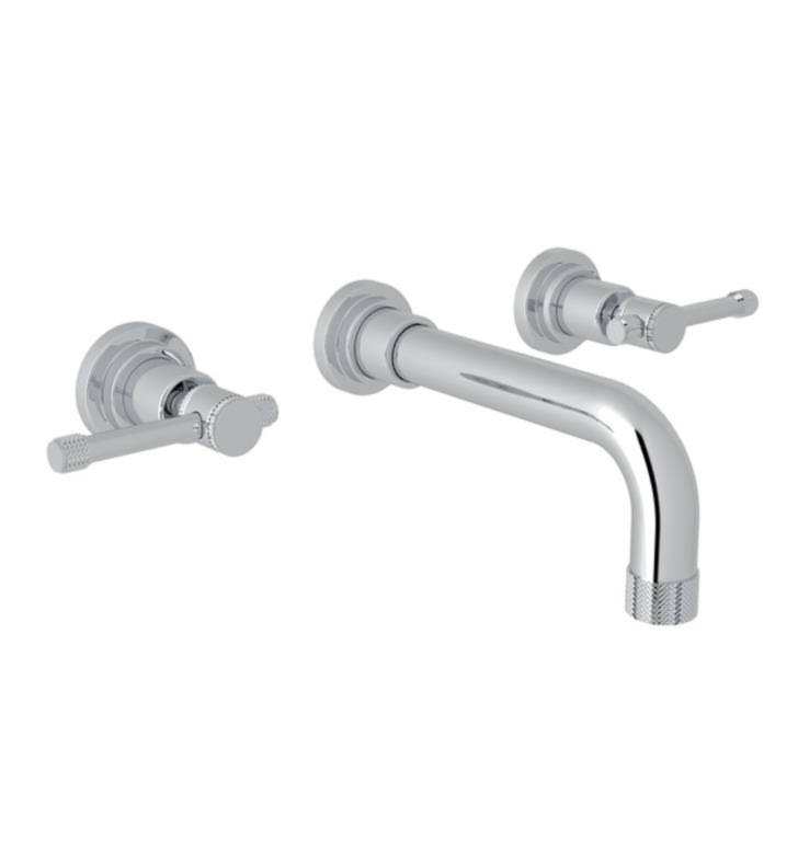 Wall Mount Widespread Lavatory Faucet in Satin Unlacquered Brass W387
