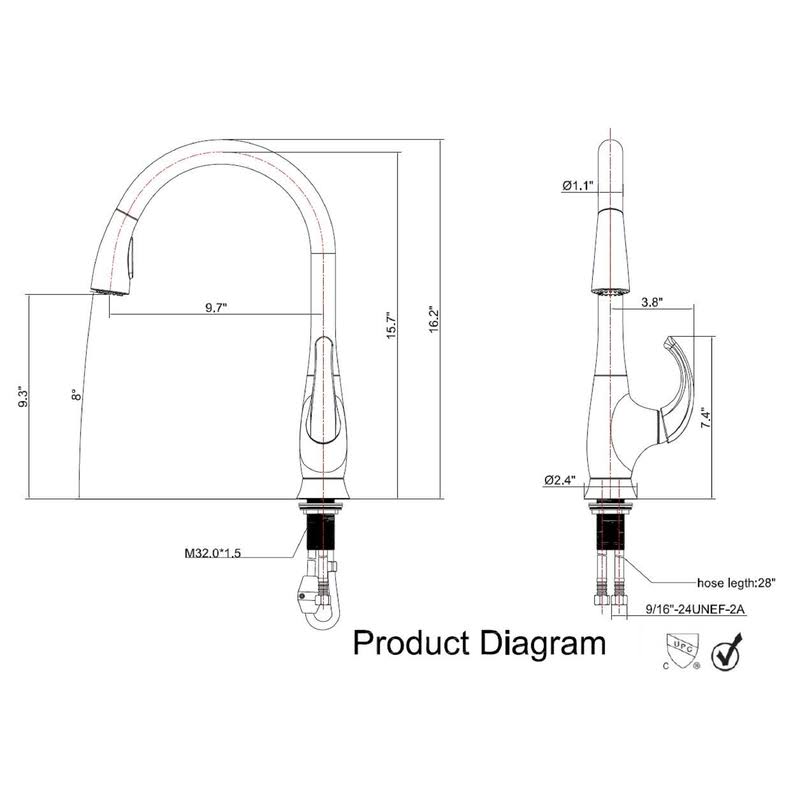 Stainless Steel Single-Handle Kitchen Faucet with Pull-Down Spray K91326