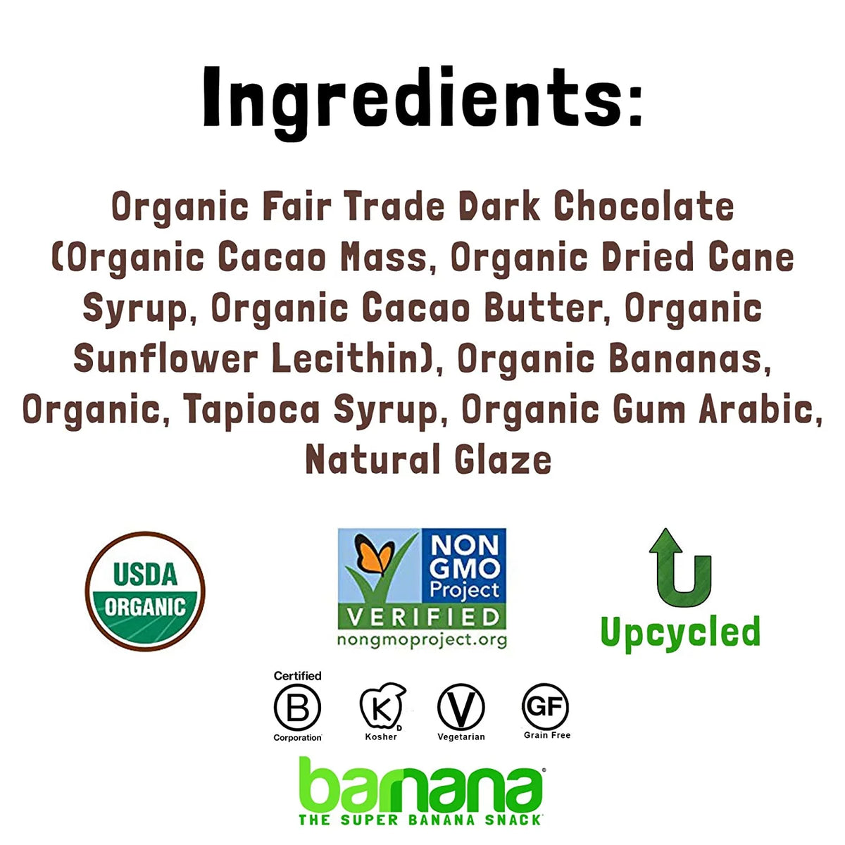 Organic Dark Chocolate Banana Bites 1.4 oz Pack of 12 Z797