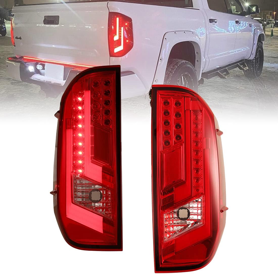 Tail Lights for Toyota Tundra 2014-2020 Clear Lens Red Z7488
