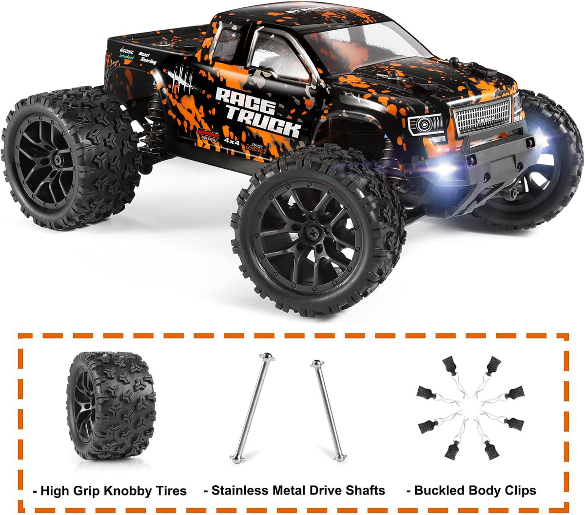 1:18 Scale 4X4 Off Road Remote Control Truck with 2 Batteries A625