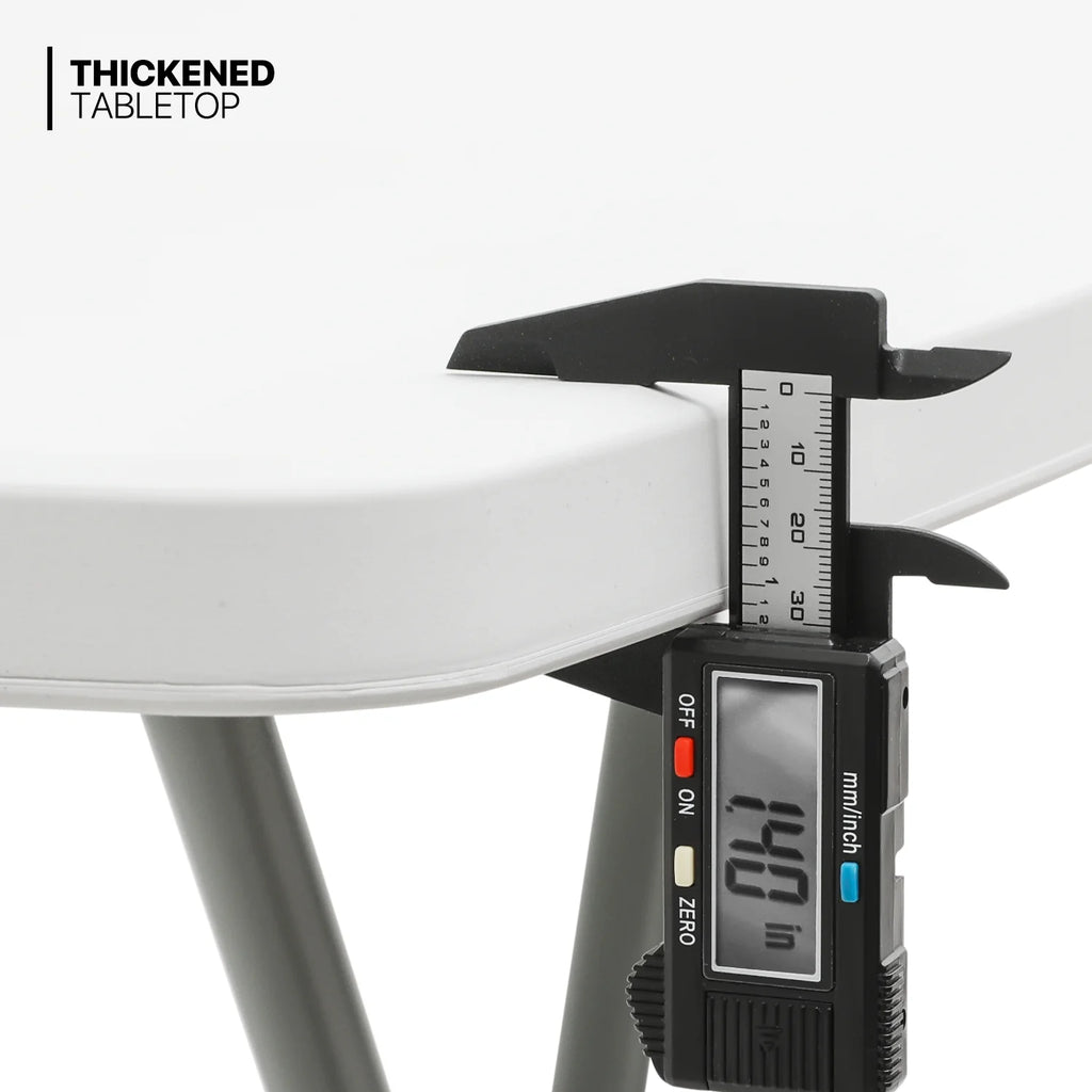 White Foldable TV Tray Table with Metal Frame G916
