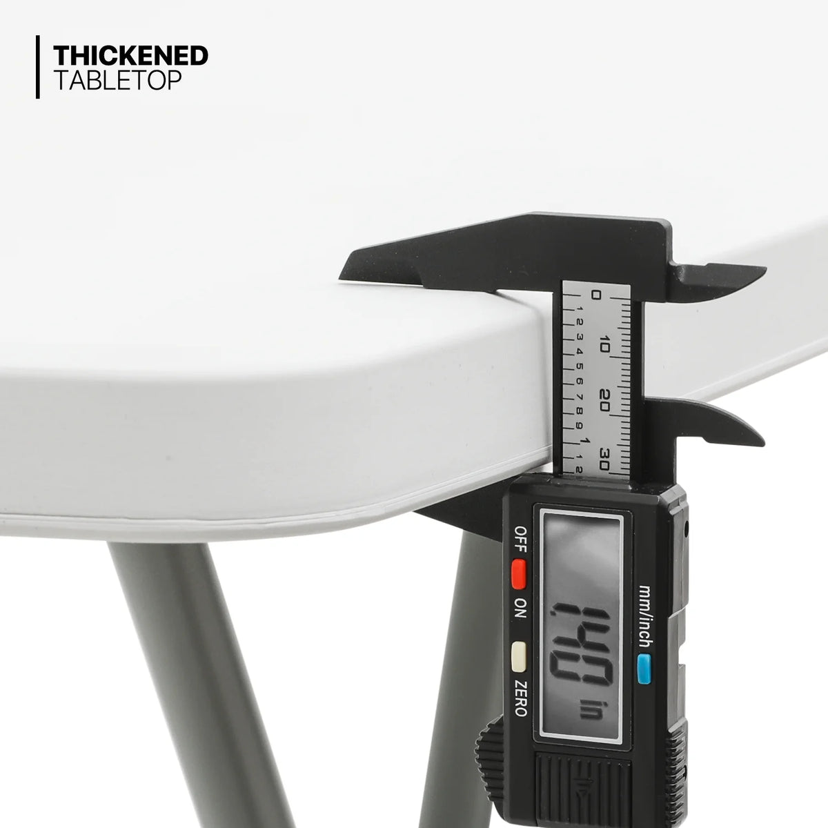 White Foldable TV Tray Table with Metal Frame G916