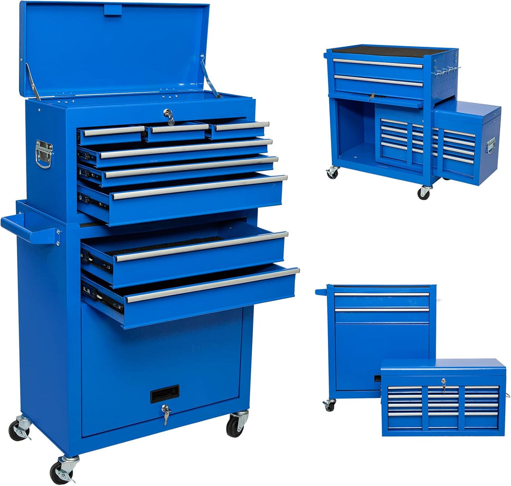 Red 8 Drawer Rolling Metal Tool Chest with Wheels M2943
