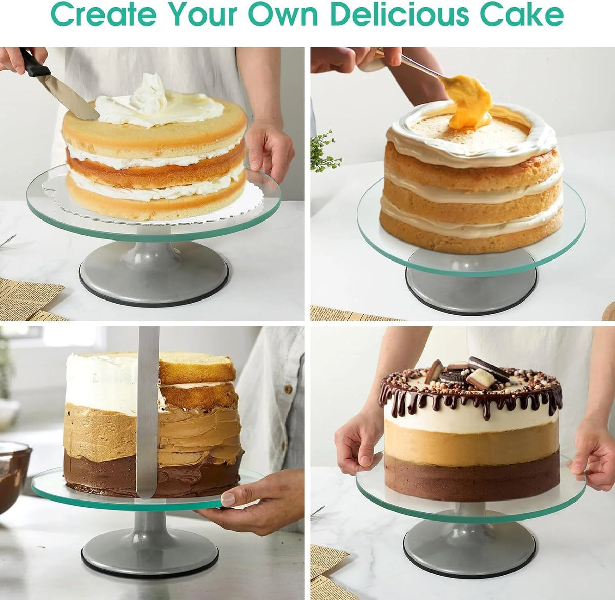 12" Glass Rotating Cake Stand U3545