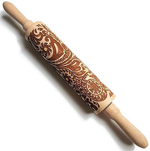 Embossed Wooden Rolling Pin H858