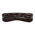 Brown 3-Piece Wood & Faux Leather Sectional Set N94940