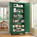 White Metal Pantry Cabinet with 2 Door and 5 Adjustable Shelves C6765