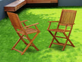 Solid Acacia Wooden Patio Folding Side Chair Set of Two X96610