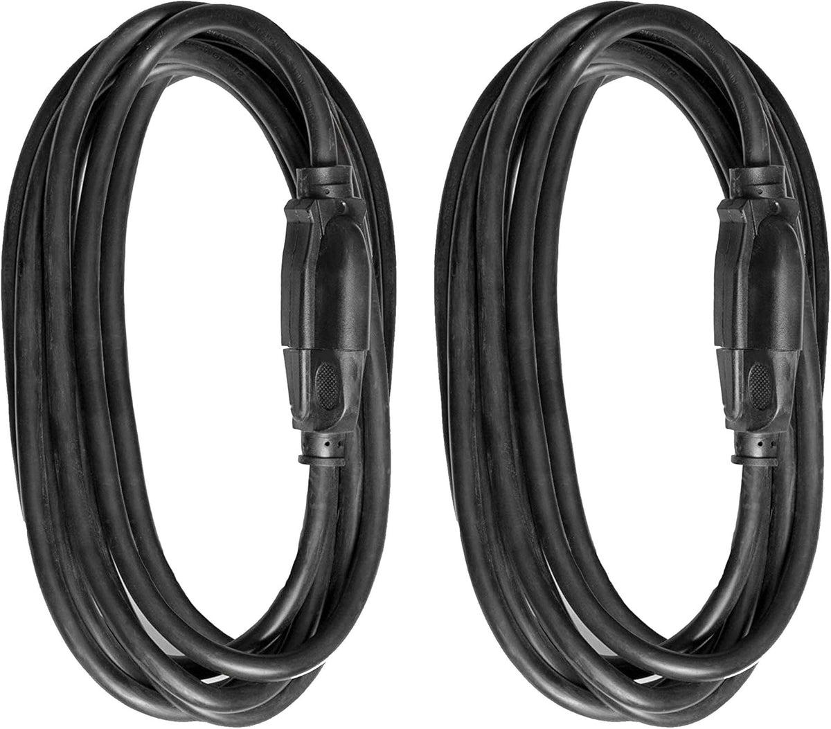 Black 75 Ft Extension Cord 16/3 with 3 Prong Grounded Plug Pack of 2 D99993