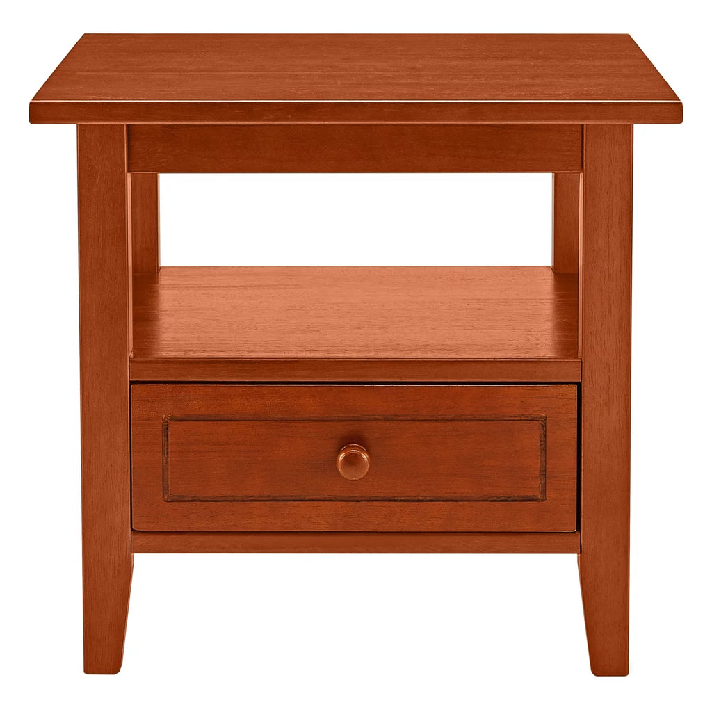 Honey Brown 1 Drawer Wooden End Table T40596