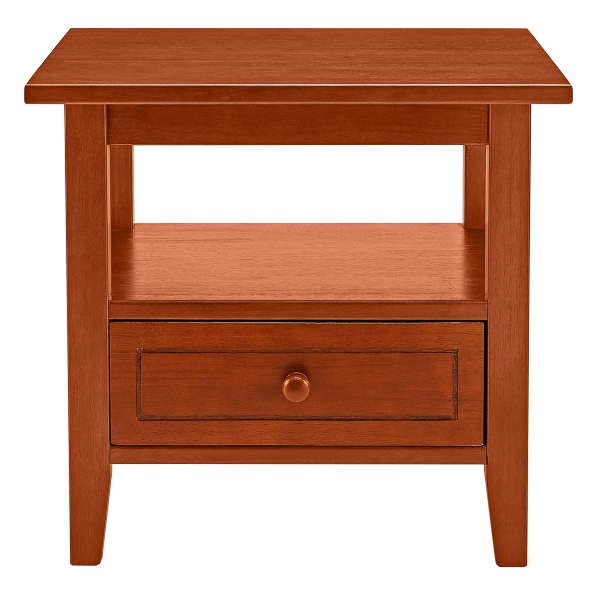 Honey Brown 1 Drawer Wooden End Table T40596