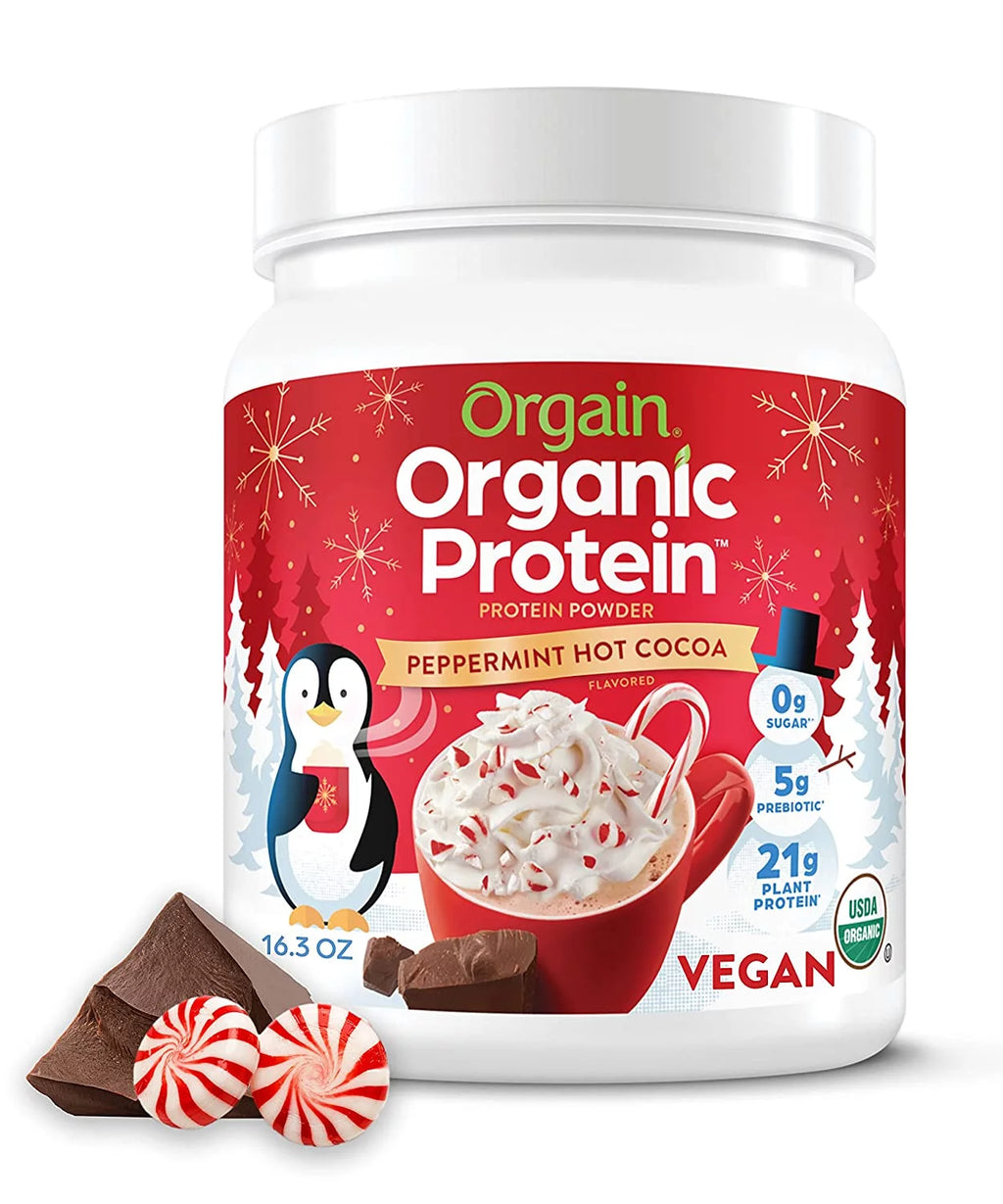 Peppermint Hot Cocoa Organic Plant Based Protein Powder, 1.02 Lb L89239