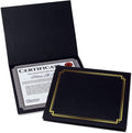 Black & Gold Certificate Holders, Pack of 25, Linen Cover, 9-1/2 x 12 H38215