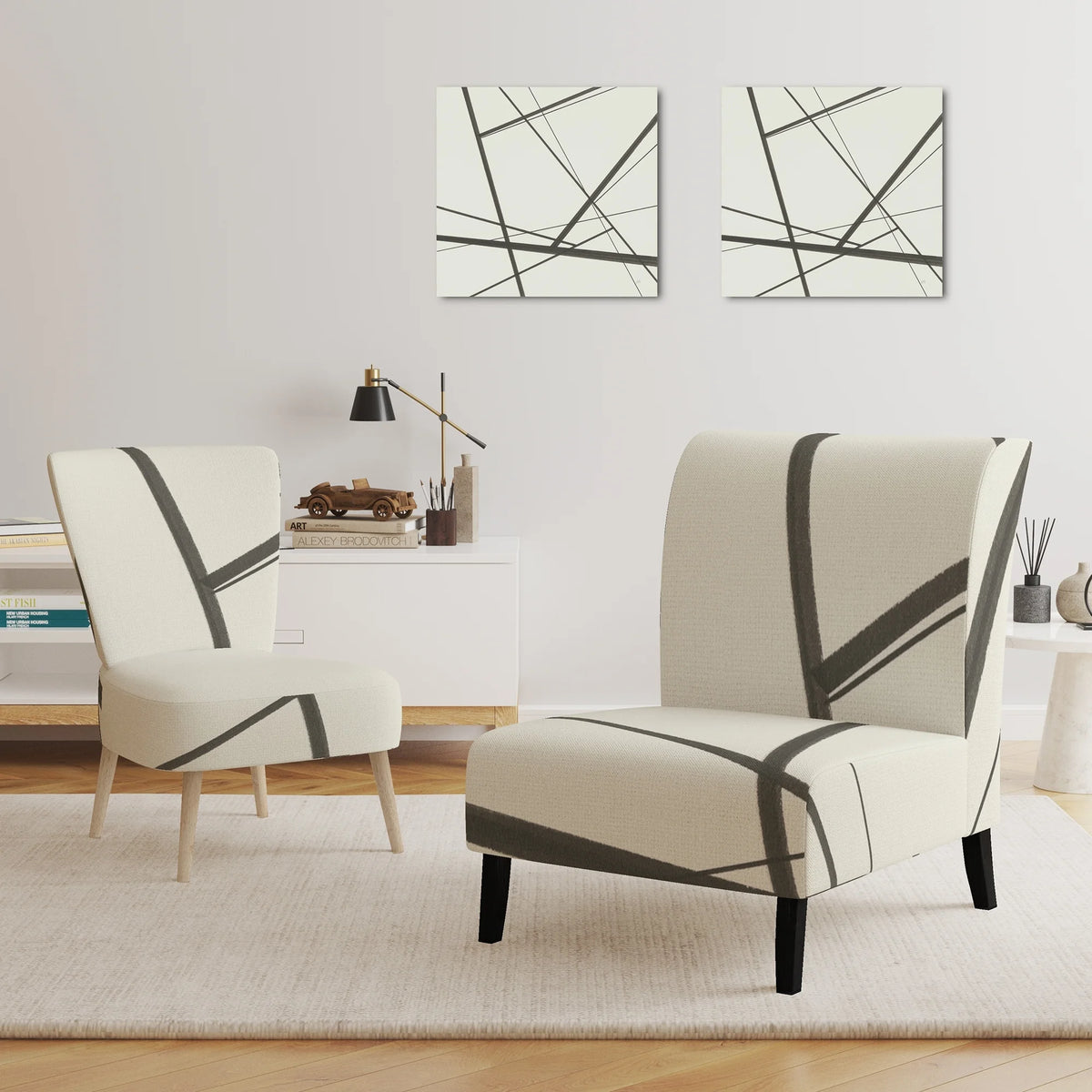 Black And White Upholstered Accent Chair G95169