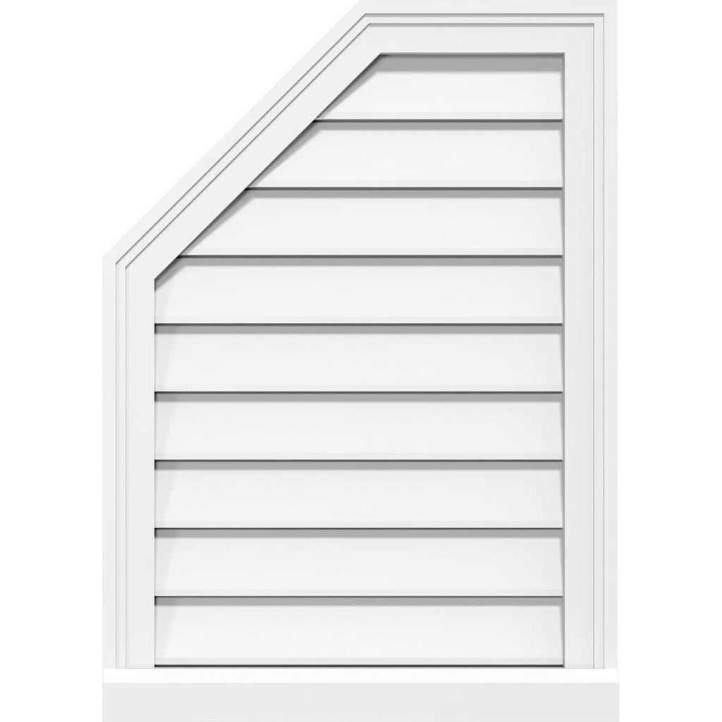 20x22W x 40x22H Octagonal Surface Mount PVC Gable Vent with Brickmould K51592
