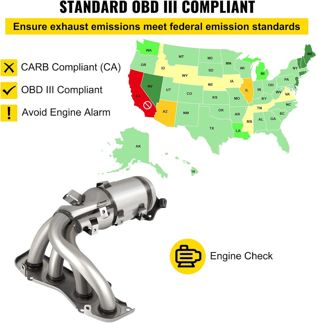 Catalytic Converter Stainless Steel with Gasket Kit Exhaust Manifold D428331