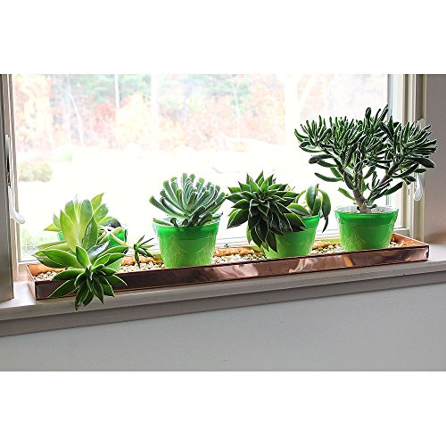Copper Rectangular Windowsill Plant Tray, 29-in Z475