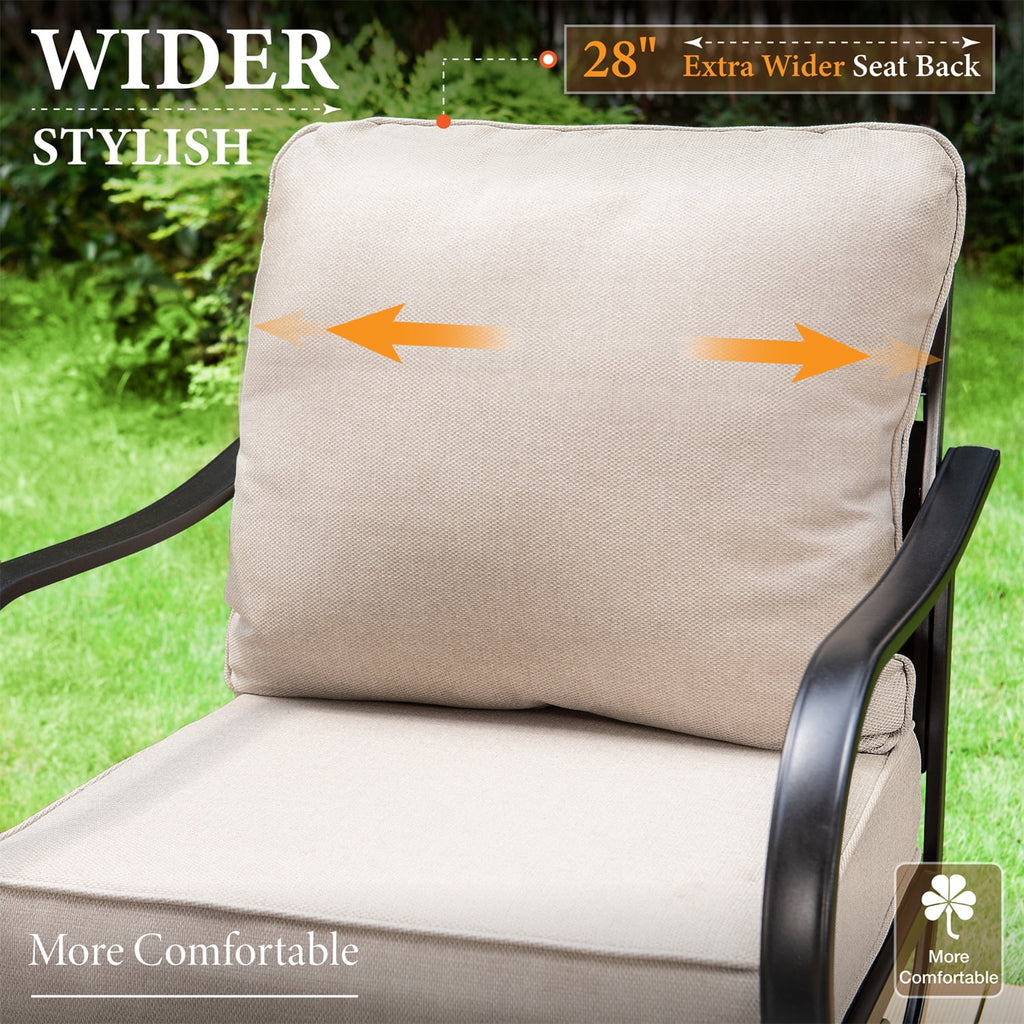 7-Seater Metal Patio Conversation Set with Rocking Sofa Beige Z53759