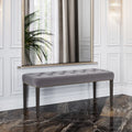 Grey Linen Upholstered Ottoman Bench E2295