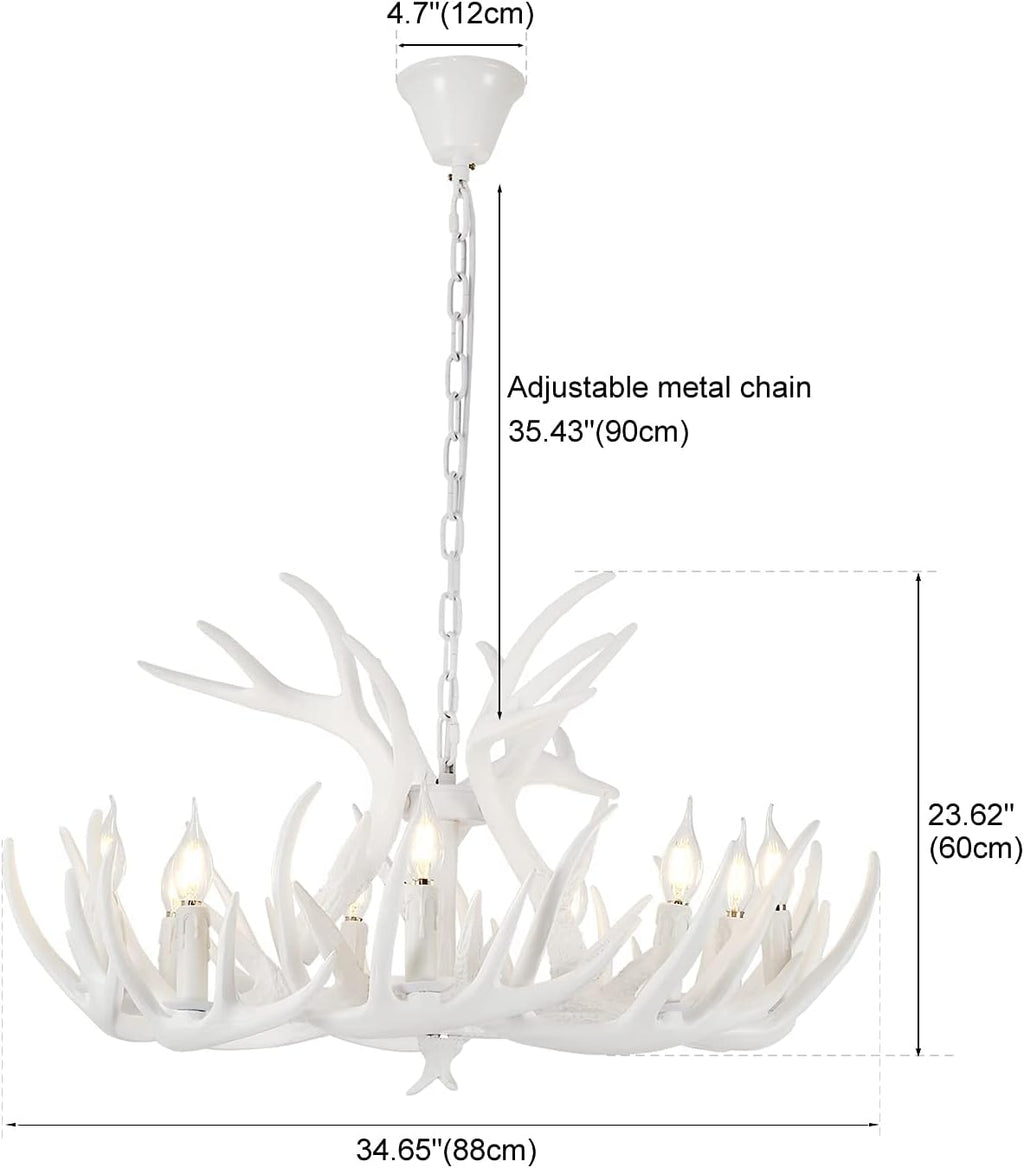 White Antler Chandelier L145305