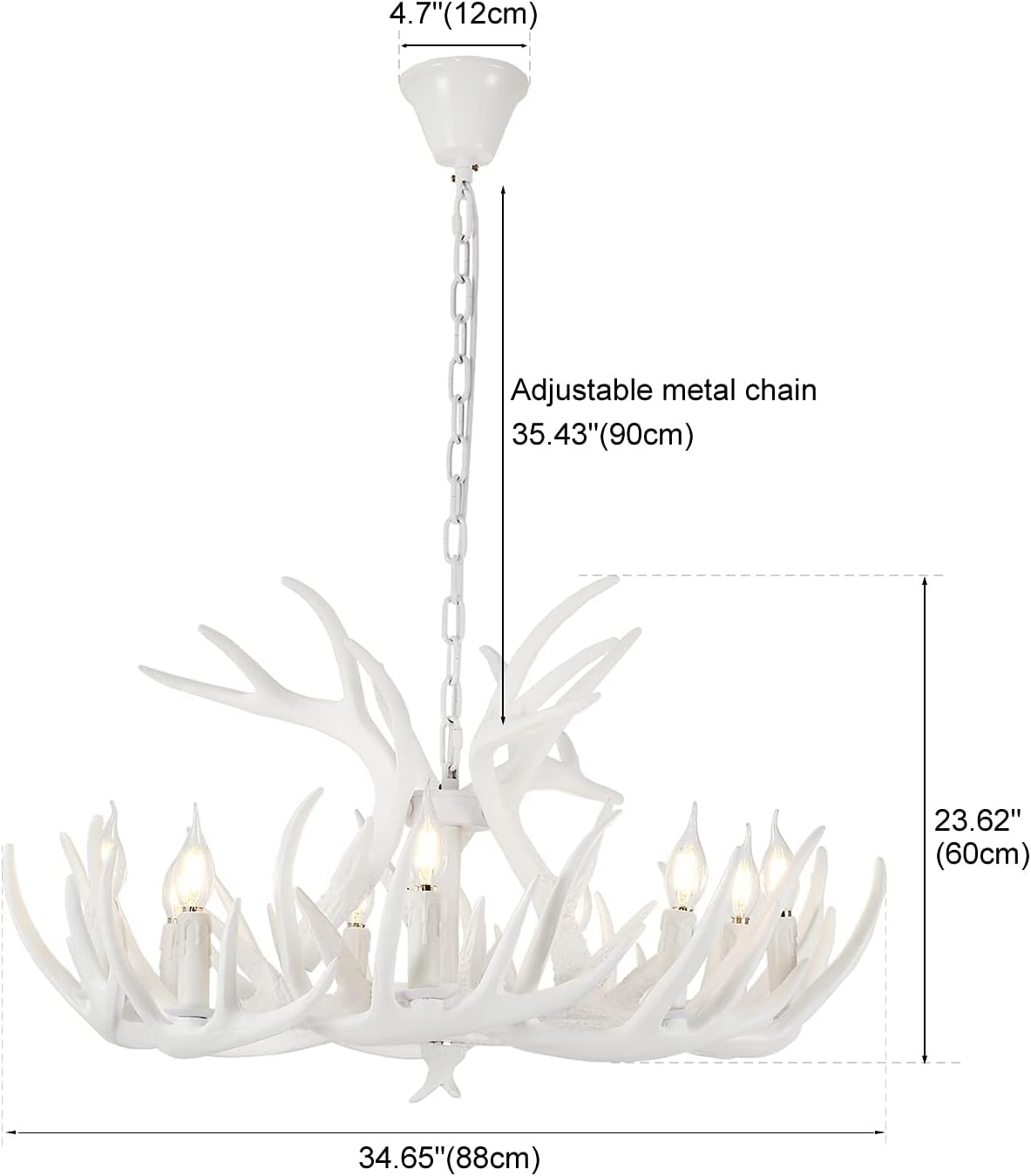 White Antler Chandelier L145305
